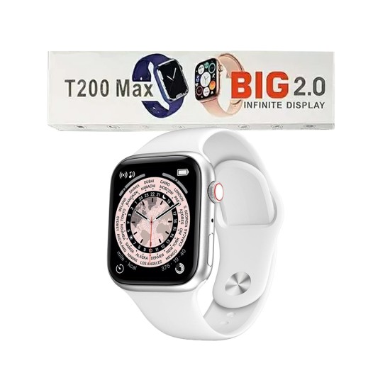 Smartwatch T200 Max 44mm Outdoor Running Tracker BT Call ECG Heart Rate Monitor White